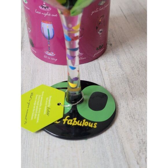 Lolita‎ 50 and Fabulous wine glass birthday drinkware decor - Picture 3 of 8